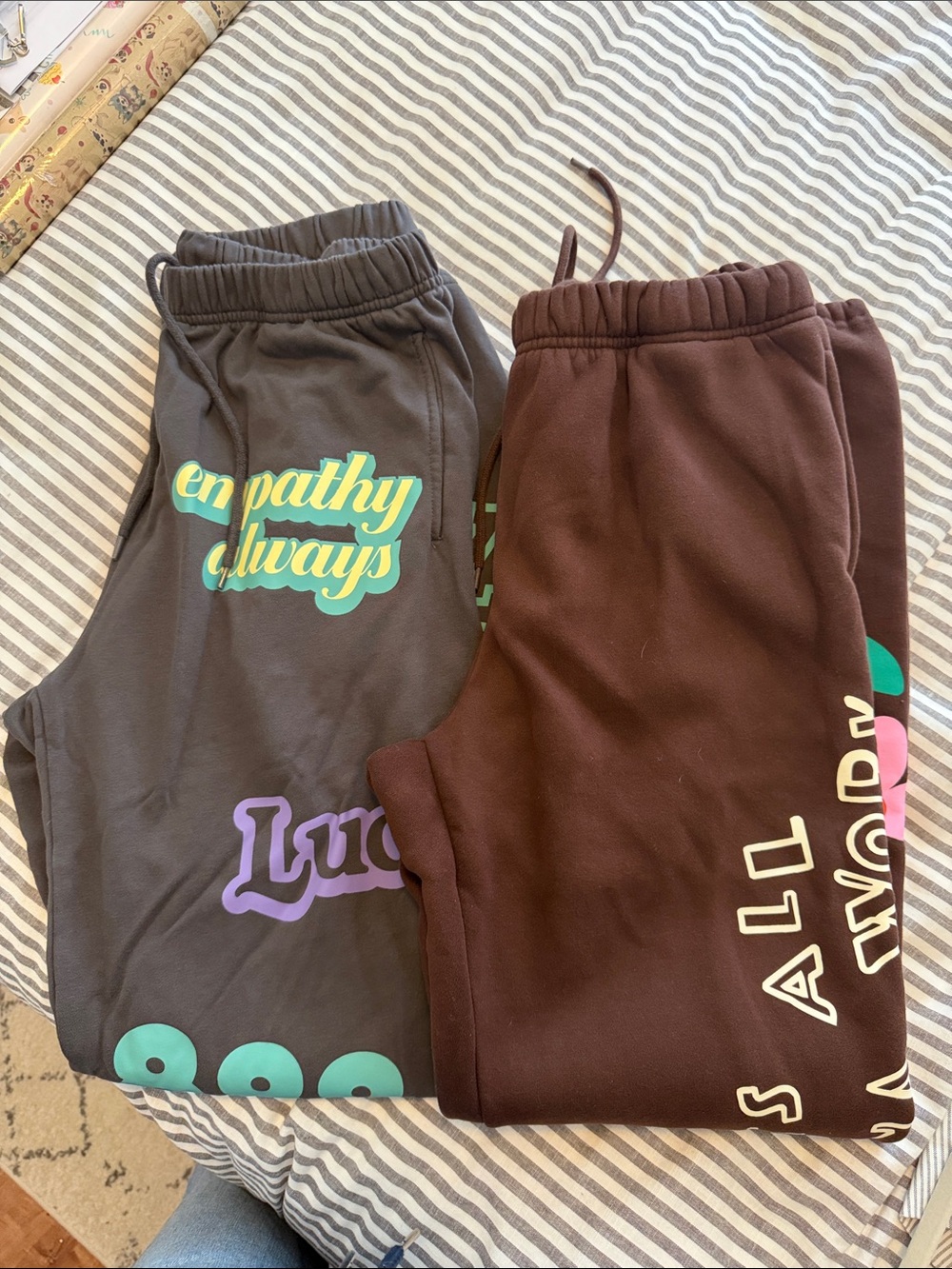 Mayfair Group Women's Sweatpant Joggers set - Brown & Charcoal